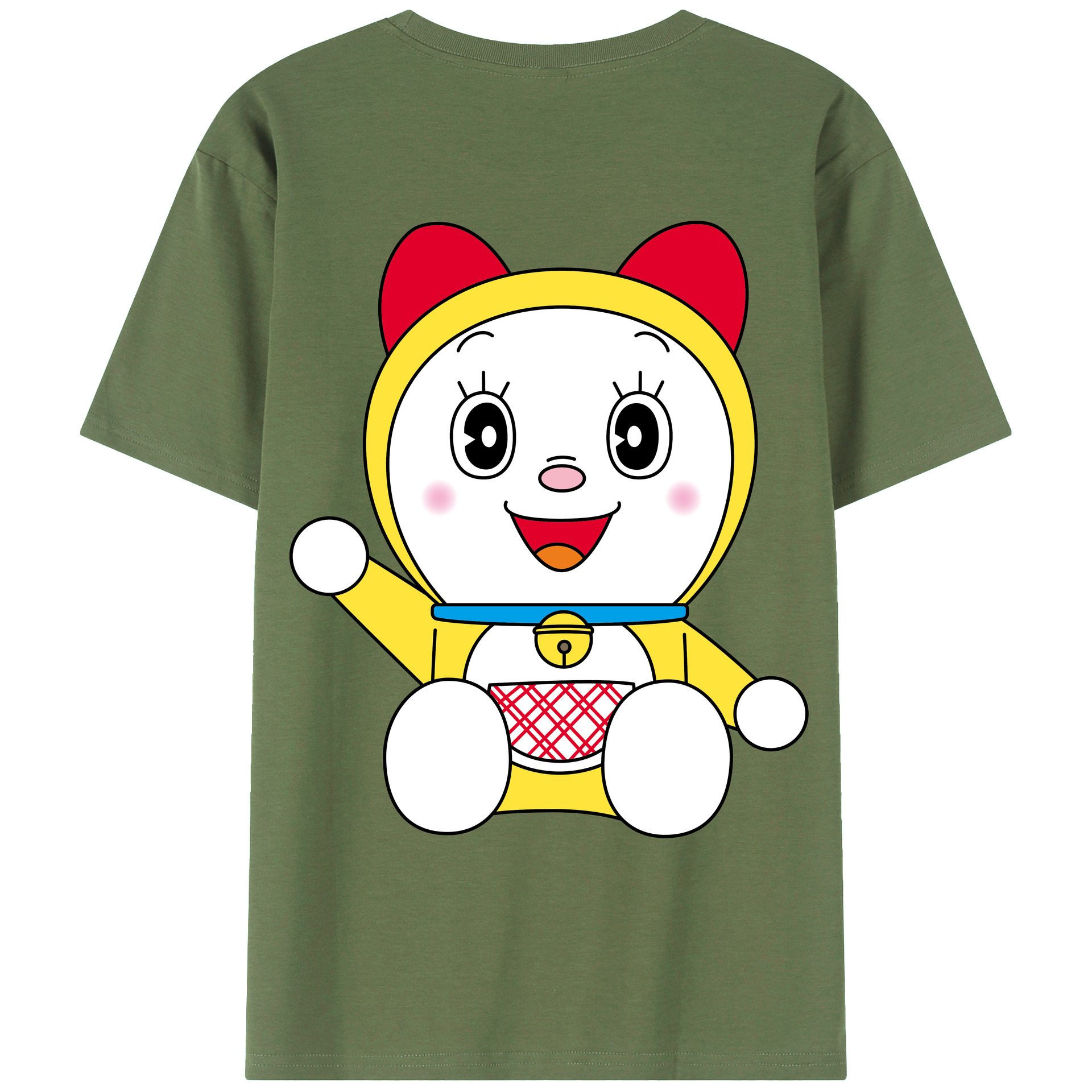 （画像用） ドラえもん ドラミ Doraemon Dorami 綿100％ メンズ半袖Tシャツ（バックプリント） 通気性